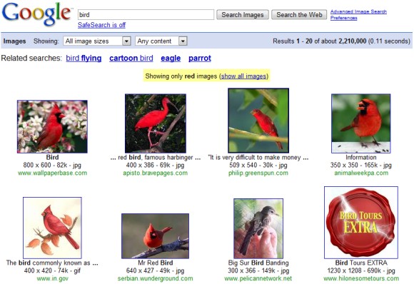 images.google.coom. http://images.google.com/images?q=bird&imgcolor=red