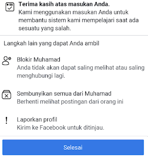 pilih laporkan profil