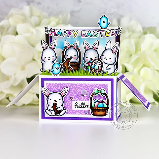 Sunny Studio Stamps: Chubby Bunny Spring Themed Easter Interactive Card by Rachel Alvarado