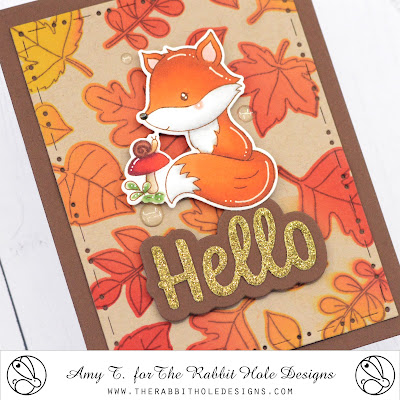 Fall Foxes Stamp and Die Set illustrated by Agota Pop, Falling Leaves Stamp and Stencil illustrated by Agota Pop, Hello - Scripty Word with Shadow Layer Dies, You've Been Framed - Layering Dies by The Rabbit Hole Designs #therabbitholedesignsllc #therabbitholedesigns #trhd