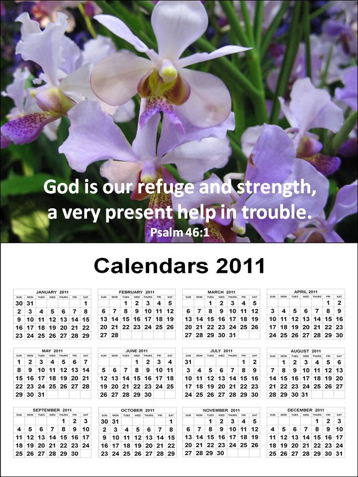 2011 monthly calendar template. Free Christian 2011 Calendar