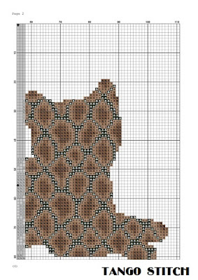 Snake print cat cross stitch pattern