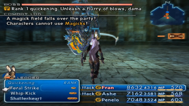 In combat screenshot Final Fantasy XII