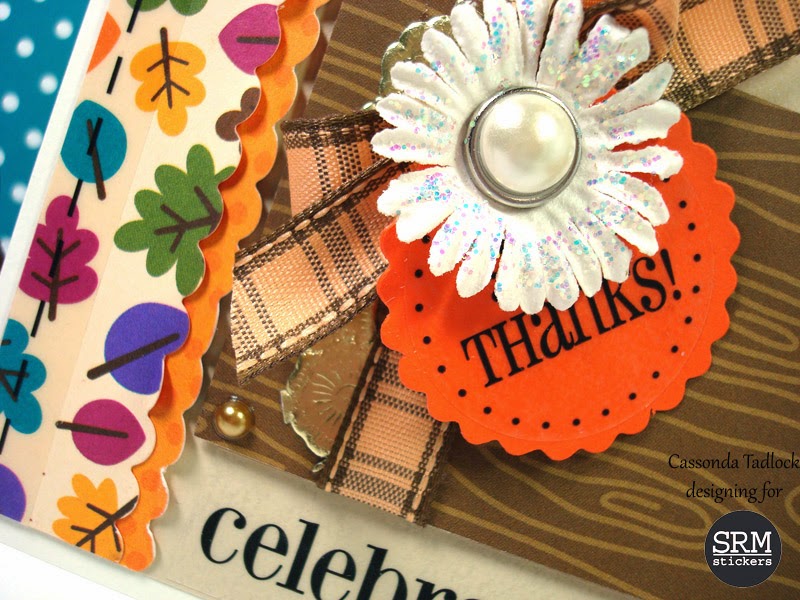 SRM Stickers Blog - Celebrate Autumn by Cassonda - #thanks #card #fall #doilies #gold #stickers #thanksgiving