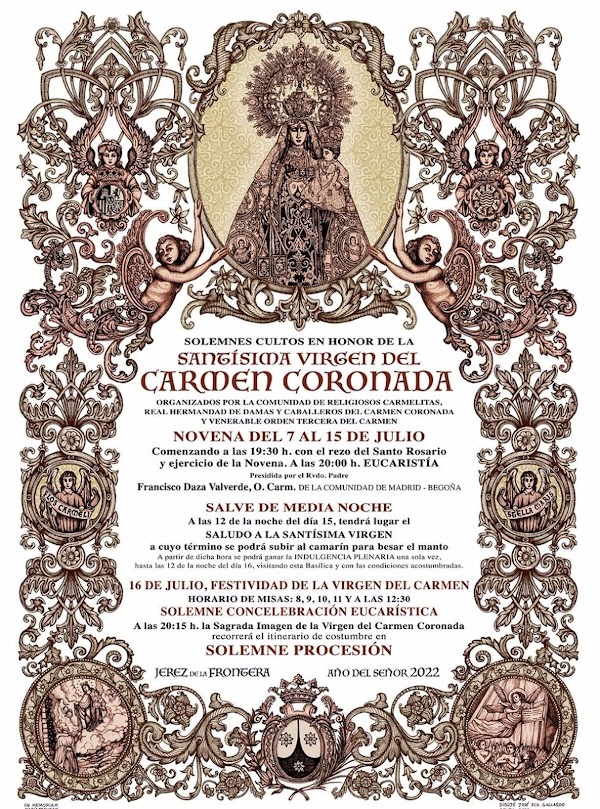 Horario e Itinerario Procesión de la Virgen del Carmen Coronada de Jerez de la Frontera 2022