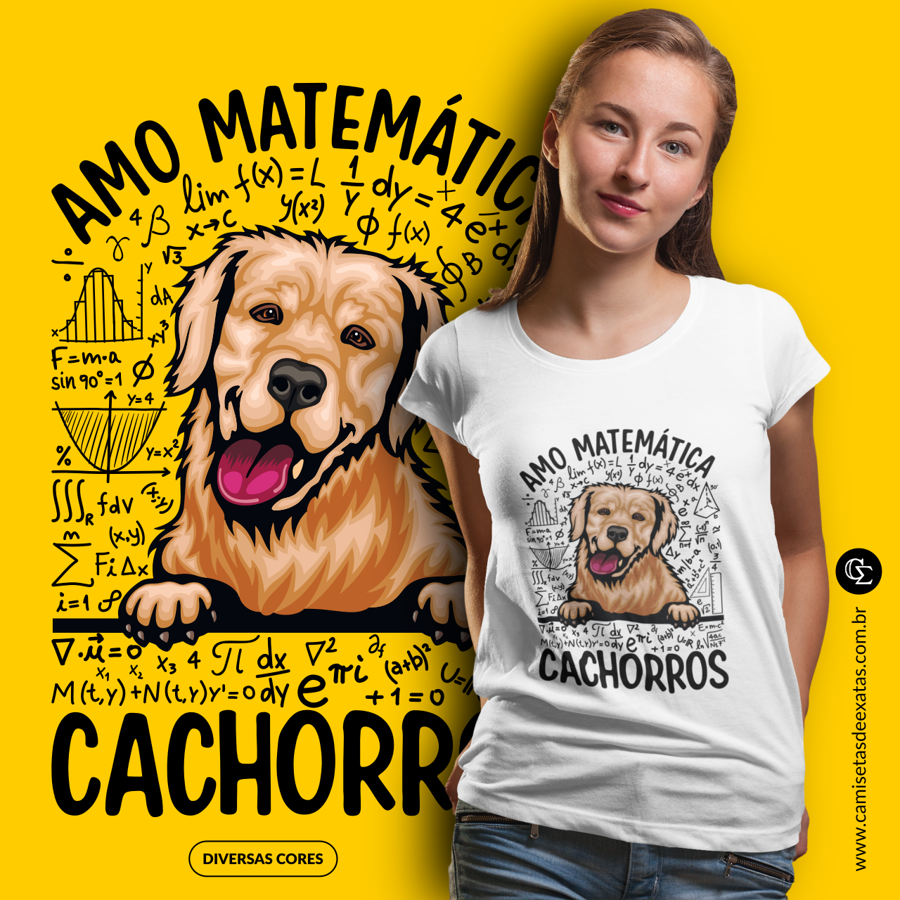 Amo Matemática e cachorros [10] [Golden retriever]