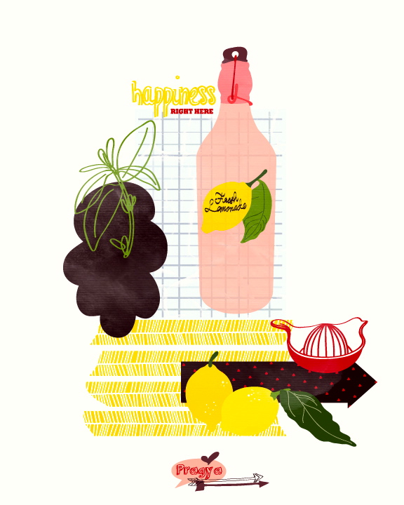 Lemonade Kitchen art print - Fresh Lemonade - Digital illustration, kitchen decor, Food Art Print, Summer, Home Decor, housewarming gift,