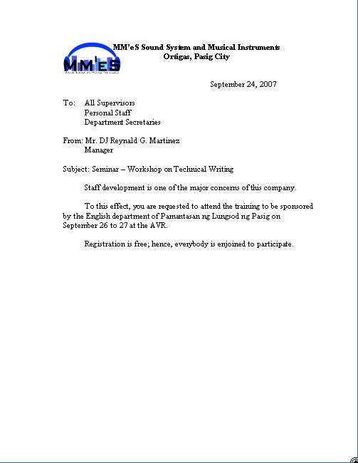 formal letter writing template. BUSINESS LETTER EXAMPLE FORMAT