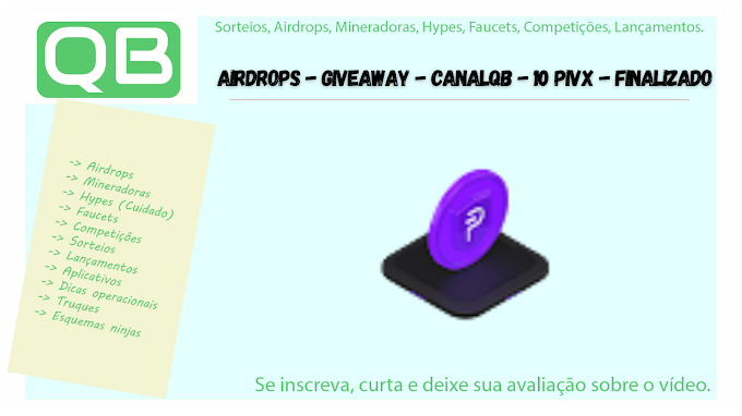 Airdrops - Giveaway - CanalQb - 10 Pivx - Finalizado