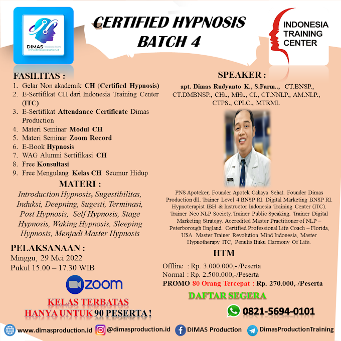 WA.0821-5694-0101 | Certified Hypnosis (CH) Mei 2022 Batch 4 