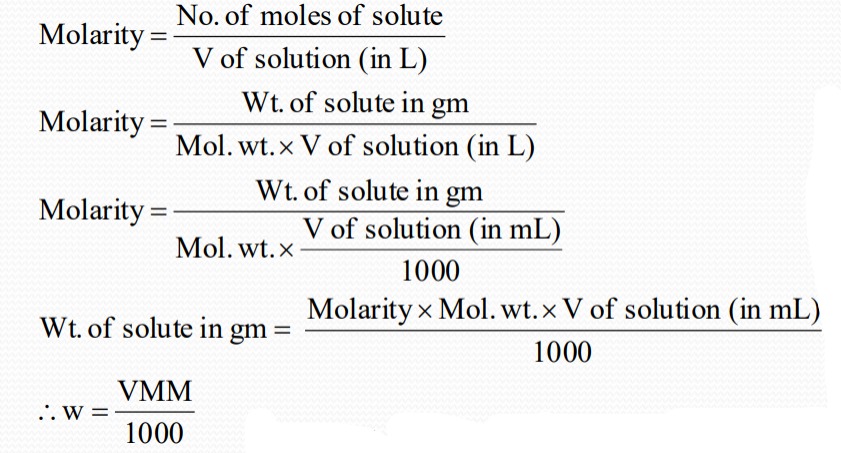 Molarity Formula - Class 12 Chemistry