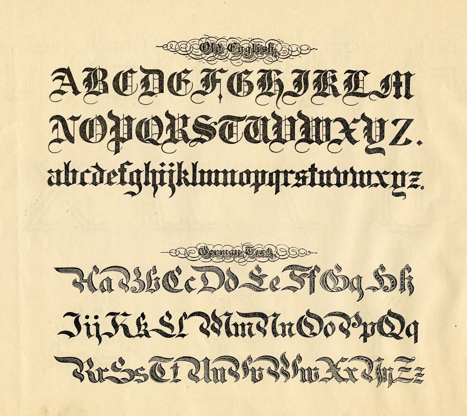 Gothic Calligraphy Alphabet Letters - kootation.com