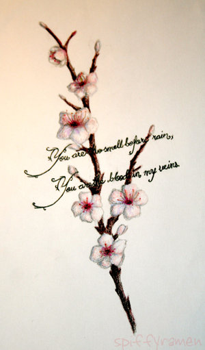 Cherry blossom tattoos are mostly seen as a very feminine design.