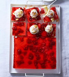 Jelly & Custard Trifle Squares - Summer Desserts