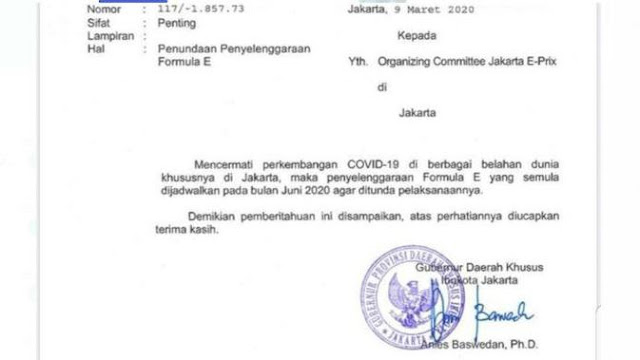 Formula E Harus Dilakukan Kata Gubernur DKI Jakarta Anies Baswedan