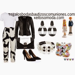 imagen look comunion pantalon blanco y negro