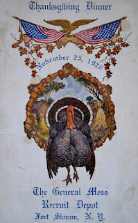 Thanksgiving Dinner Menu / Fort Slocum / 1920