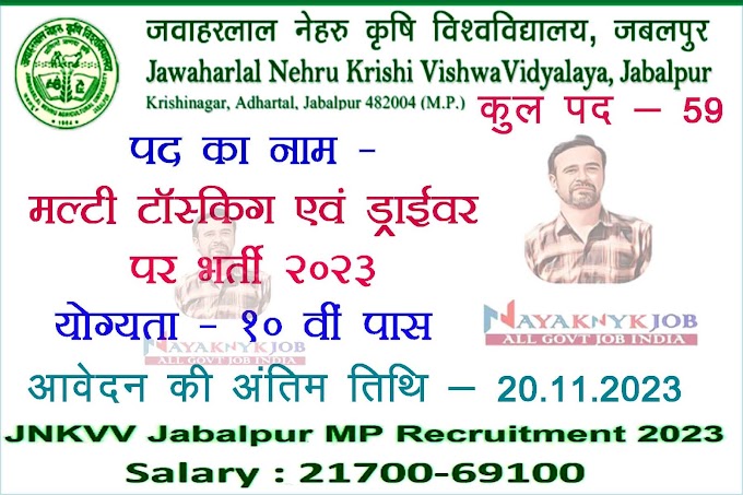 JNKVV Jabalpur 59 Post Recruitment 2023