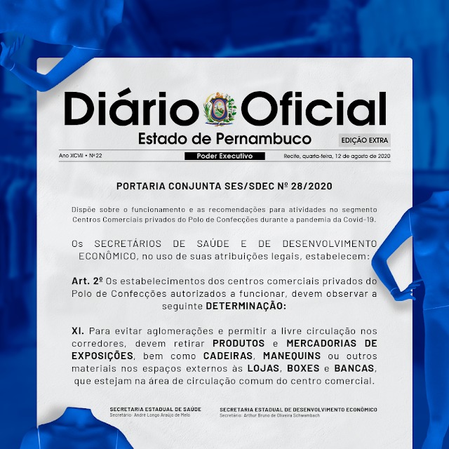 Portaria Estadual determina retirada de manequins e cadeiras da frente de boxes e lojas