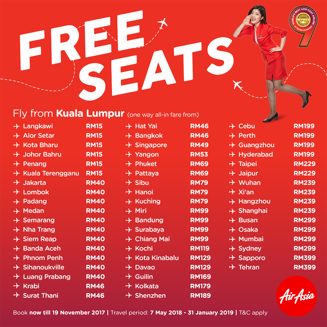 AirAsia FREE Seats Promo Ticket Price List Booking Until ...