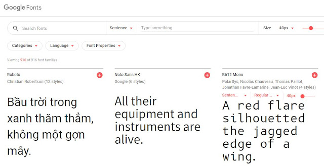 Thư viện Font Google