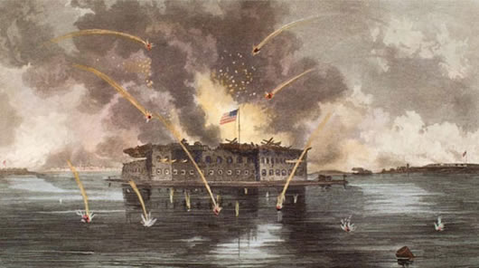 Ft Sumter in battle 530 wide