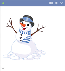 Cheerful snowman emoticon