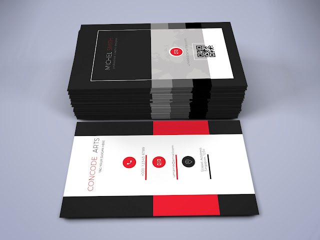 free  download simple red color  business cards vol 145