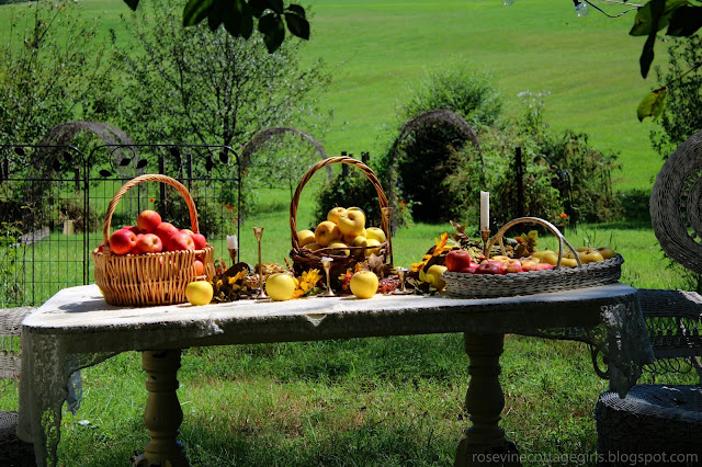 Fall apple orchard table