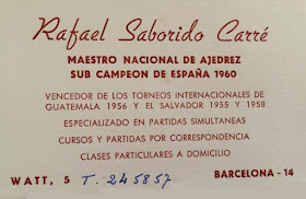 Tarjeta de presentación de Rafael Saborido Carré