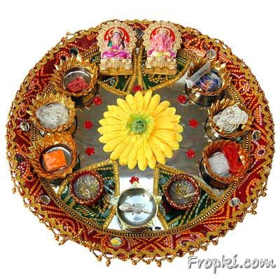 Decorative aarti thali for navratri 