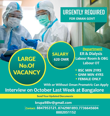 Urgently Required Nurses for Oman Government