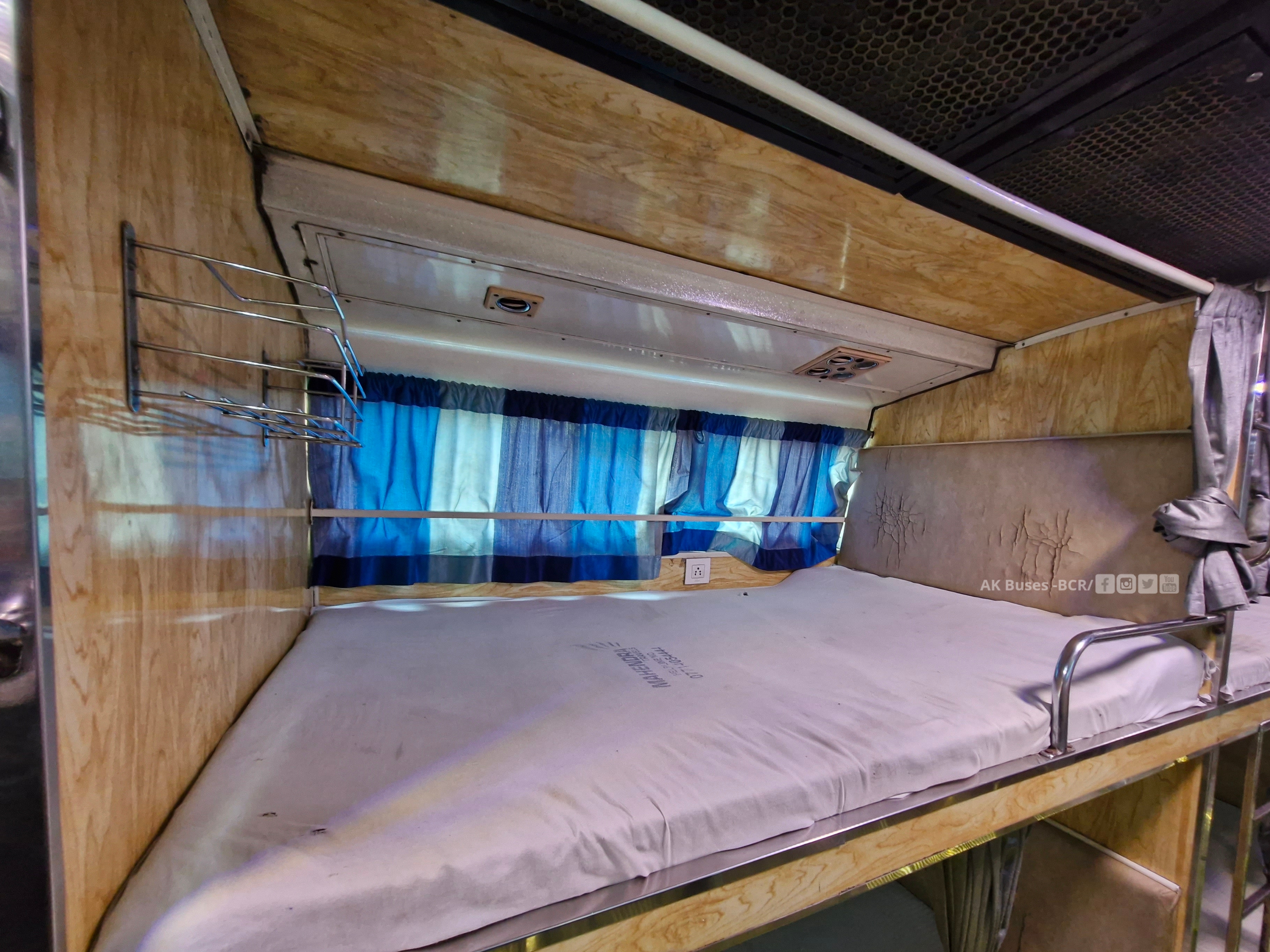 Mahendra Bharatbenz sleeper Bus interior photos