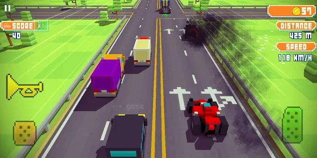 لعبة Blocky Highway Traffic Racing | لعبة سباق السيارات الكبير والمهارات العالية