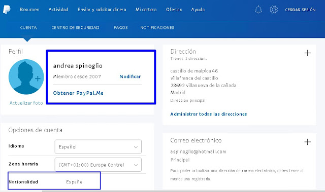  Paypal Leaked Accounts Register in 2007 Country Spain - Account Paypal old look with register in 2007 can use for money laundry with good balance, So please use your best VPN to access with this accounts leaked. Today will give free more account paypal another old face, but with same country in Spain.    Title : Paypal Leaked Accounts Register in 2007 Country Spain  Tags Search : Free leaked accounts paypal, Hacked Paypal Accounts    Paypal Leaked Accounts Register in 2007 Country Spain    ++------[ $$ Leaked Paypal Accounts $$ ]------++            -- Free Paypal Accounts Spain Country --  Email : aspinoglio@hotmail.com  Password : Andrea1985  IP Info : 88.16.48.205 | Spain  /-------::[ $$ Free Login Info Paypal Accounts Priv8 Result $$ ]::-------\    ++------[ $$ Leaked Paypal Accounts $$ ]------++            -- Free Paypal Accounts Spain Country --  Email : mac-lay@hotmail.com  Password : 7481bvvv  IP Info : 62.82.182.159 | Spain  /-------::[ $$ Free Login Info Paypal Accounts Priv8 Result $$ ]::-------\    Info hacked account paypal leaked details just email address username and password, not with fullz info free virtual credit card numbers linked account paypal and bank account number. But if you want more info fullz details, please give me your mail in comment this page article.