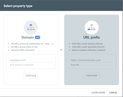 select property type on search console