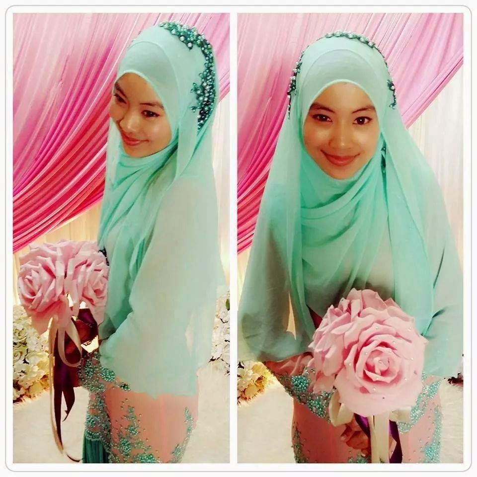 SHAWL DAN VEIL WARNA  GREEN MINT  Belezza Boutique 