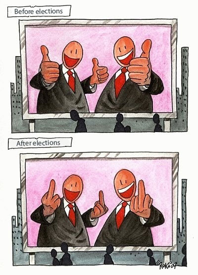 politicians before and after elections