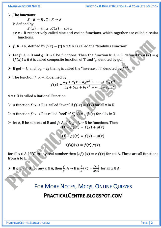 function-and-binary relations-formula-exercises-1-1-and-1-2-mathematics-xii