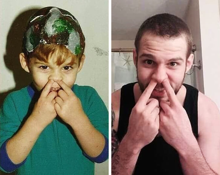 25 Funny Recreations Of Childhood Photos