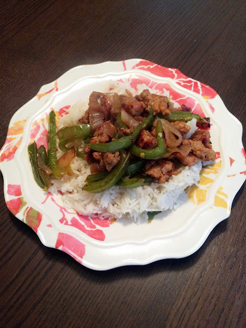 Sausage, Peppers, and Onions over Rice | My Name is Sara - mynameissarablog.blogspot.com