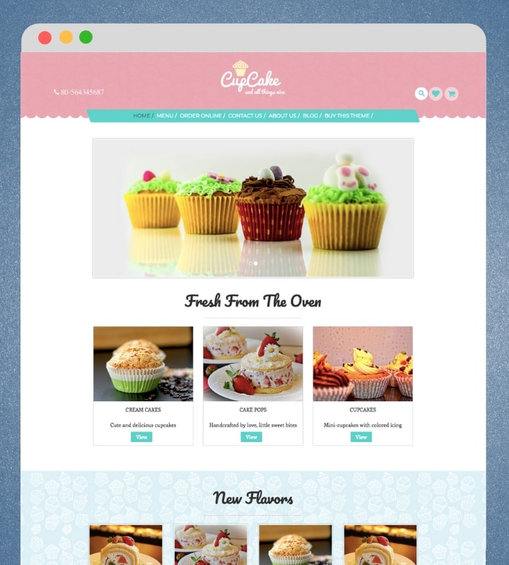 CupCake (Food / Bakery WordPress Theme for Blogs)