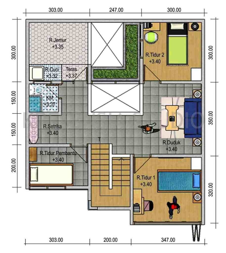 20 Denah Rumah Minimalis 3 Kamar Tidur Rumahku Unik