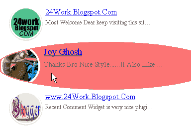 Bình luận gần đây Widget với Avatar