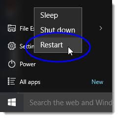 Re-start computer