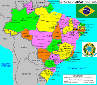 Brazil - harta gjeografike e Brazilit