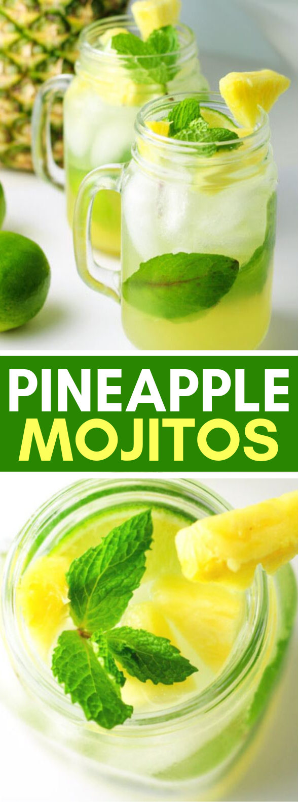 PINEAPPLE MOJITOS #drinks #cocktail