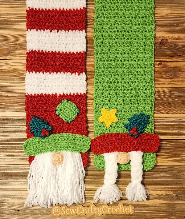 Christmas Gnome Scarf - Sew Crafty Crochet