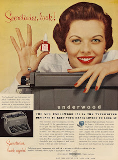 Underwood 150 typewriter vintage ad