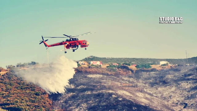 Βίντεο από την πυρκαγιά στην περιοχή Αγίου Δημητρίου - Καρακαλά στο Ναύπλιο